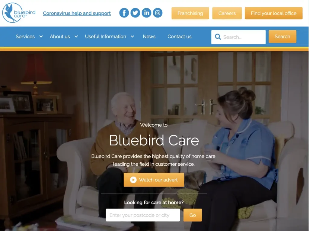 Bluebird care website 2024