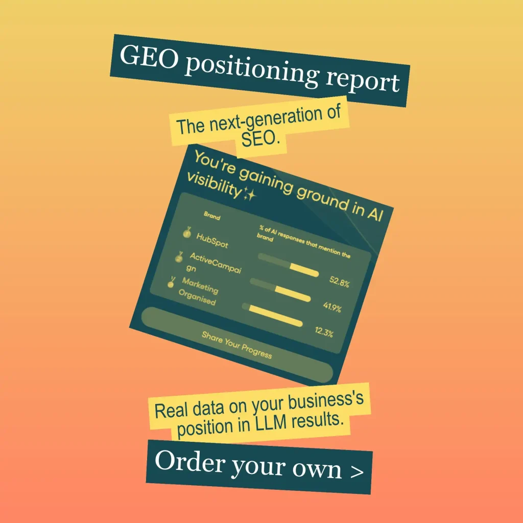 Marketing organised geo positioning report